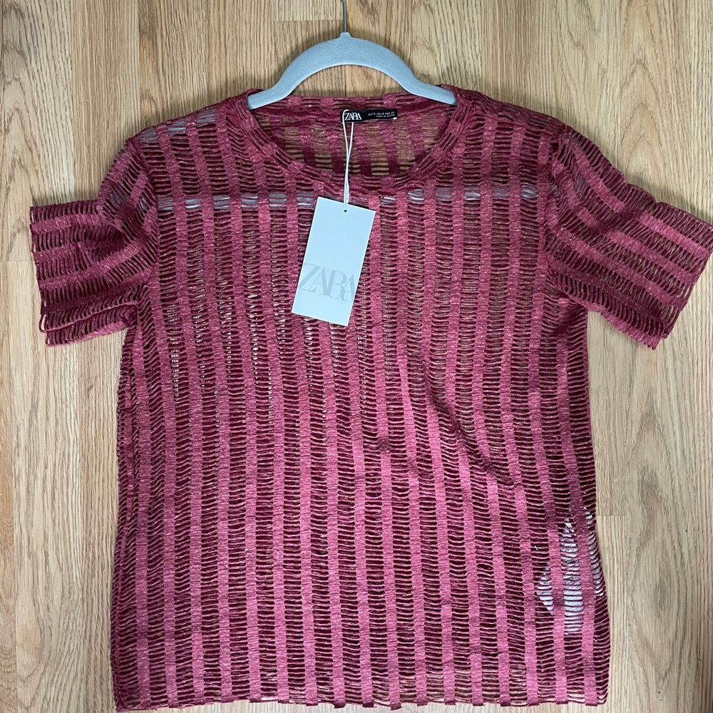 Zara dark red top. Size s. NWT